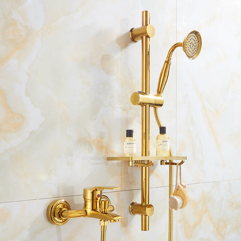 Gold Full Copper Bathtub Hot And Cold Faucet Shower Set