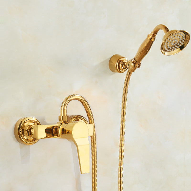 Gold Full Copper Bathtub Hot And Cold Faucet Shower Set